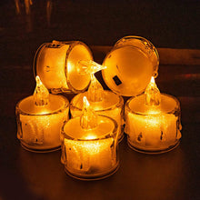 12 Pcs Flameless and Smokeless Decorative Acrylic Candles Transparent Led Tea Light Candle for Gifting, House, Diwali, Christmas, Festival, Events Decor Candles, Diwali
