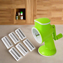 6 in 1 Multi functional Vegetable Cutter & Slicer Hand Machine Cutting, Slice, Cut Thick, Cut Silk All in one βVegetable Chopper Cutter & Slicing Cutter Barrel - Vegetable Grater with 6 Removable Blades