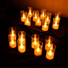 Flameless Candles with Transparent plastic Covers Set of 24 Pcs LED