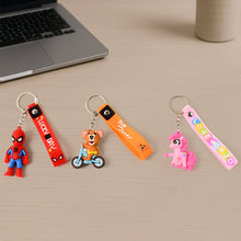 Cute Cartoon Silicone 3D Key Chain with Metal Hook & Strap (Pack of 1)