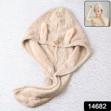 Cute Animal Ear Hooded Hair Drying Towel Wrap (1 Pc)
