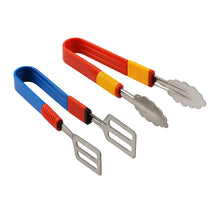 Stainless Steel Multipurpose Utility Tong / Serving Food Tongs / Tong for Kitchen and Bar / Frying, Clipping, Grilling Tong (2 Pcs Set)