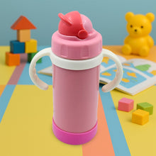 Stainless Steel Water Bottle With Handle & Straw Leak Proof, Rust Proof, Hot & Cold Drinks, Gym Sipper BPA Free Food Grade Quality, Steel fridge Bottle For office / Gym / School (350 Ml)