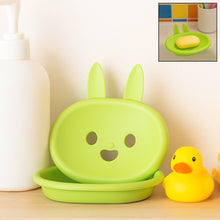 Soap Box Drain soap Box Cute Rabbit Shape Double soap Bowl Box Plastic Rack Storage Rack Bathroom Toilet Storage Box ,Sabudani