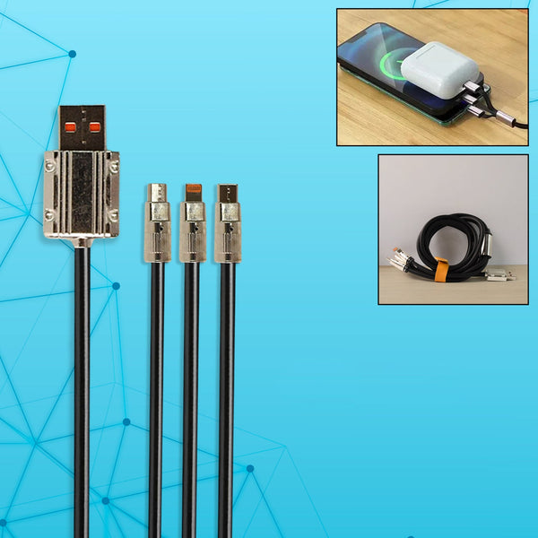 3 in 1 Multi Super Fast Charging Cable (1 Pc / 2 Mtr.)